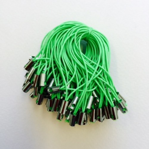 Strap with Brass End  Neon Green Cord